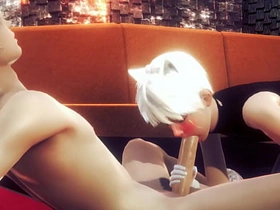 Yaoi Femboy - Alan Handjob and blowjob - Sissy Trap Crossdresser Anime Manga Japanese Asian Game Porn Gay felix fox chinese gay porn