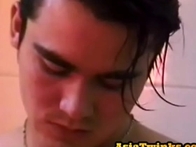 Asian handsome amateur twink jerks cock in the bathroom exfeed japan gay porn