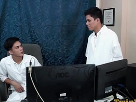 Asian medical uniform twinks bareback anal in the office chinese gay porn rhyheim